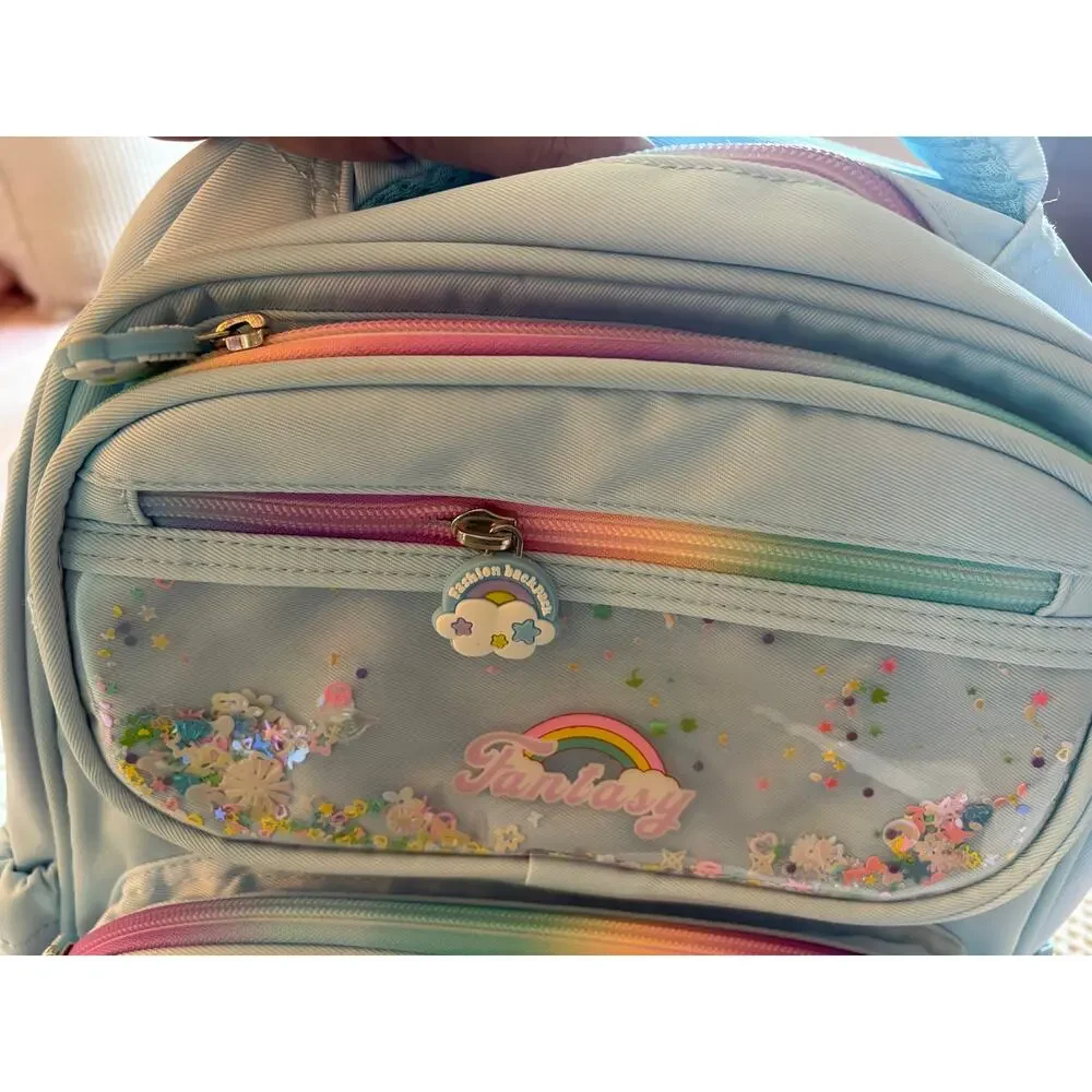 Mom’s Helper Kids Kawaii Bunny School Backpack Blue Fantasy NWT
